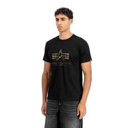 Тениска Alpha industries Basic Effect Print short sleeve T-shirt - Black (Black) тениска,мъжки,тениски,дамски,тениски,alpha,industries,basic,effect,print,short,sleeve,t,shirt,black,(black)
