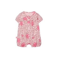 Boboli 133074 short sleeve pelele - Pink (Floral Print Profiles) детски,пижами,boboli,133074,short,sleeve,pelele,pink,(floral,print,profiles)
