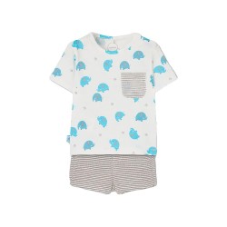 Boboli 213084 set - White / Grey (Elephant Print) детски,екипи,детски,облекла,за,момчета,boboli,213084,set,white,grey,(elephant,print)