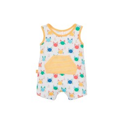 Boboli 243021 sleeveless pelele - White (Crab Print) детски,пижами,boboli,243021,sleeveless,pelele,white,(crab,print)