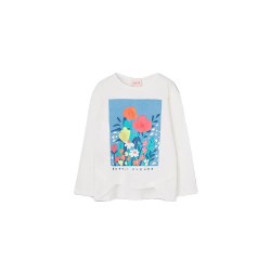 Тениска Boboli 313029 long sleeve T-shirt - White (Pearl) тениска,мъжки,тениски,дамски,тениски,boboli,313029,long,sleeve,t,shirt,white,(pearl)