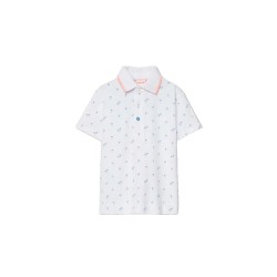 Boboli 833026 short sleeve polo - White (Palm Tree Print) дамски,блузи,с,яка,мъжки,блузи,с,яка,boboli,833026,short,sleeve,polo,white,(palm,tree,print)