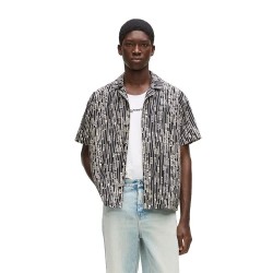 риза,с,къс,ръкав,дамски,ризи,мъжки,ризи,karl,lagerfeld,jeans,b2m16011,short,sleeve,shirt,black,(linear,logo,aop)