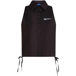 Дънки Karl lagerfeld jeans B2W11020 Sleeveless Shirt - Black (Black) дънки,дамски,ризи,мъжки,ризи,karl,lagerfeld,jeans,b2w11020,sleeveless,shirt,black,(black)