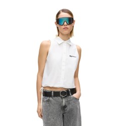 Дънки Karl lagerfeld jeans B2W11020 Sleeveless Shirt - White (White) дънки,дамски,ризи,мъжки,ризи,karl,lagerfeld,jeans,b2w11020,sleeveless,shirt,white,(white)