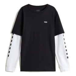тениска,мъжки,тениски,дамски,тениски,vans,long,check,twofer,long,sleeve,t,shirt,black,(black,white)