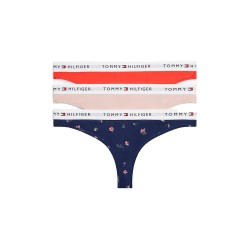 Tommy hilfiger UW0UW05530 thong 3 units - Multicolor (Mini Floral / Fire Red / Foggy Pink) дамско,бельо,дамски,бикини,и,танкини,tommy,hilfiger,uw0uw05530,thong,3,units,multicolor,(mini,floral,fire,red,foggy,pink)