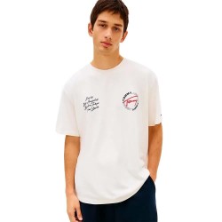 Тениска Tommy jeans Sign Circle Relaxed Fit short sleeve T-shirt - White (Ancient White) тениска,мъжки,тениски,дамски,тениски,tommy,jeans,sign,circle,relaxed,fit,short,sleeve,t,shirt,white,(ancient,white)