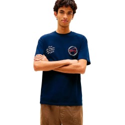 Тениска Tommy jeans Sign Circle Relaxed Fit short sleeve T-shirt - Blue (Dark Night Navy) тениска,мъжки,тениски,дамски,тениски,tommy,jeans,sign,circle,relaxed,fit,short,sleeve,t,shirt,blue,(dark,night,navy)