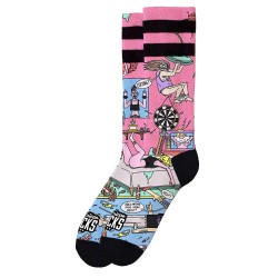 Чорапи American socks American pie crew socks - Pink (Multicolour) чорапи,мъжки,чорапи,american,socks,american,pie,crew,socks,pink,(multicolour)