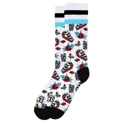 Чорапи American socks Grave bloom crew socks - White (Multicolour) чорапи,мъжки,чорапи,american,socks,grave,bloom,crew,socks,white,(multicolour)