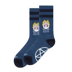 Чорапи American socks Hell no kitty crew socks - Blue (Multicolour) чорапи,мъжки,чорапи,american,socks,hell,no,kitty,crew,socks,blue,(multicolour)