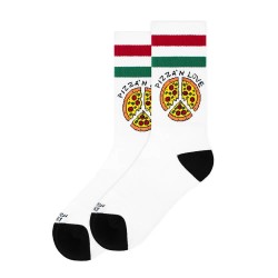Чорапи American socks Pizza´n love crew socks - White (Multicolour) чорапи,мъжки,чорапи,american,socks,pizza´n,love,crew,socks,white,(multicolour)