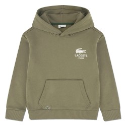 Детски суичър Lacoste kids Back Graphic Po hoodie - Green (Olive) детски,суичър,детски,блузи,lacoste,kids,back,graphic,po,hoodie,green,(olive)