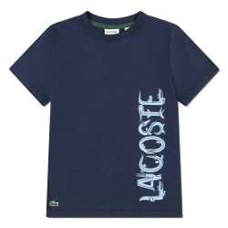 Детска тениска Lacoste kids Croc Letter Graphic short sleeve T-shirt - Blue (Navy) детска,тениска,мъжки,тениски,дамски,тениски,lacoste,kids,croc,letter,graphic,short,sleeve,t,shirt,blue,(navy)