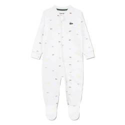 Детски гащеризон Lacoste kids Footed Croco Print jumpsuit - White (White) детски,гащеризон,детски,облекла,за,момчета,lacoste,kids,footed,croco,print,jumpsuit,white,(white)