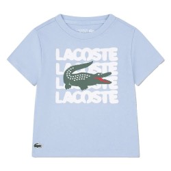 Детска тениска Lacoste kids Lacosted Sprayed Word short sleeve T-shirt - Blue (Panorama) детска,тениска,мъжки,тениски,дамски,тениски,lacoste,kids,lacosted,sprayed,word,short,sleeve,t,shirt,blue,(panorama)