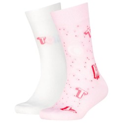 Чорапи Tommy hilfiger Aop Letters socks 2 pairs - White / Pink (Pink) чорапи,детски,чорапи,tommy,hilfiger,aop,letters,socks,2,pairs,white,pink,(pink)
