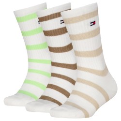 Чорапи Tommy hilfiger Breton crew socks 3 pairs - White (Sand) чорапи,детски,чорапи,tommy,hilfiger,breton,crew,socks,3,pairs,white,(sand)