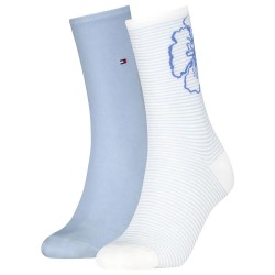 чорапи,дамски,чорапи,tommy,hilfiger,flower,stripe,socks,2,pairs,blue,(light,blue)