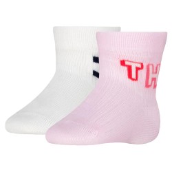 бебешки,чорапи,детски,чорапи,tommy,hilfiger,logo,baby,socks,2,pairs,white,pink,(pink)
