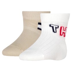 бебешки,чорапи,детски,чорапи,tommy,hilfiger,logo,baby,socks,2,pairs,beige,white,(sand)