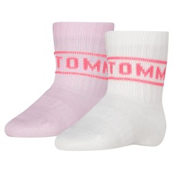 бебешки,чорапи,детски,чорапи,tommy,hilfiger,sport,baby,crew,socks,2,pairs,white,pink,(pink)