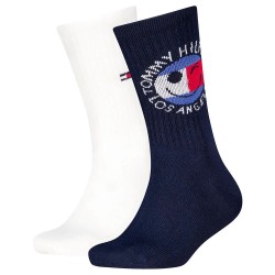 чорапи,мъжки,чорапи,дамски,чорапи,tommy,hilfiger,sport,smiley,crew,socks,2,pairs,white,blue,(tommy,original)