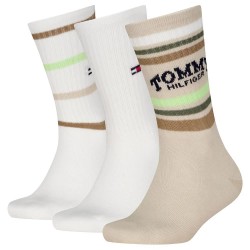 чорапи,мъжки,чорапи,дамски,чорапи,tommy,hilfiger,sport,stripe,crew,socks,3,pairs,beige,white,(sand)