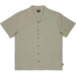 риза,с,къс,ръкав,дамски,ризи,мъжки,ризи,billabong,vacay,linen,short,sleeve,shirt,green,(moss,green)