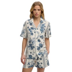 Риза с къс ръкав Superdry Beach Printed short sleeve shirt - White (Jeane Floral Cream) риза,с,къс,ръкав,дамски,ризи,мъжки,ризи,superdry,beach,printed,short,sleeve,shirt,white,(jeane,floral,cream)