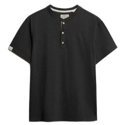 Тениска Superdry Classic Cotton Lin Grandad short sleeve T-shirt - Black (Dark Charcoal) тениска,мъжки,тениски,дамски,тениски,superdry,classic,cotton,lin,grandad,short,sleeve,t,shirt,black,(dark,charcoal)