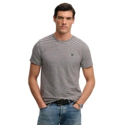Тениска Superdry Classic Essential Stripe short sleeve T-shirt - Grey (Prep Navy Stripe) тениска,мъжки,тениски,дамски,тениски,superdry,classic,essential,stripe,short,sleeve,t,shirt,grey,(prep,navy,stripe)