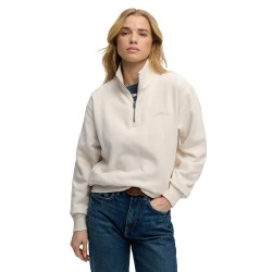 Блуза Superdry Essential Logo half zip sweatshirt - Beige (Desert Bone Off White) блуза,дамски,блузи,superdry,essential,logo,half,zip,sweatshirt,beige,(desert,bone,off,white)