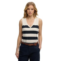 Тениска Superdry Studios Vee sleeveless V neck T-Shirt - White (Off White / Navy Wide Stripe) тениска,мъжки,тениски,дамски,тениски,superdry,studios,vee,sleeveless,v,neck,t,shirt,white,(off,white,navy,wide,stripe)