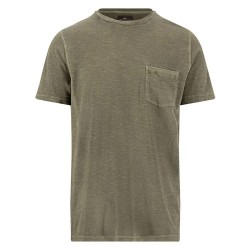 Тениска Fynch hatton 16044012 short sleeve T-shirt - Green (Dark Khaki) тениска,мъжки,тениски,дамски,тениски,fynch,hatton,16044012,short,sleeve,t,shirt,green,(dark,khaki)