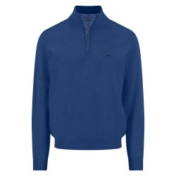 Блуза Fynch hatton 1613215 half zip sweater - Blue (Harbor Blue) блуза,мъжки,пуловери,дамски,пуловери,fynch,hatton,1613215,half,zip,sweater,blue,(harbor,blue)