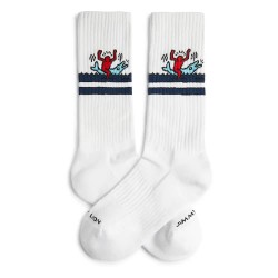 чорапи,мъжки,чорапи,дамски,чорапи,jimmy,lion,keith,haring,dolphin,long,socks,white,(blue)