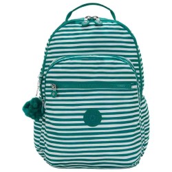 Раница Kipling Seoul Lap 27L Woman Backpack - Green (Parasol Stripes) раница,раници,kipling,seoul,lap,27l,woman,backpack,green,(parasol,stripes)