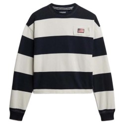 блуза,дамски,блузи,superdry,athletic,essential,stripe,slouchy,crew,sweatshirt,blue,(eclipse,navy,off,white,stripe)