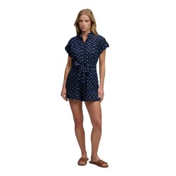 Гащеризон Superdry Belted Utility Playsuit short sleeve romper - Blue (Eclipse Navy Geo) гащеризон,дамски,гащеризони,superdry,belted,utility,playsuit,short,sleeve,romper,blue,(eclipse,navy,geo)