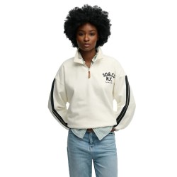 блуза,дамски,блузи,superdry,country,club,applique,half,zip,sweatshirt,beige,(cream)