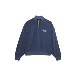 Блуза Superdry Heritage Terry half zip sweatshirt - Blue (Vintage Indigo) блуза,дамски,блузи,superdry,heritage,terry,half,zip,sweatshirt,blue,(vintage,indigo)