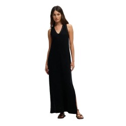 Рокля Superdry Laddered Jersey Maxi sleeveless long dress - Black (Black) рокля,дамски,поли,и,рокли,superdry,laddered,jersey,maxi,sleeveless,long,dress,black,(black)