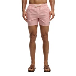Бански гащета Superdry Seer Sucker 15 swimming shorts - Pink (Sugar Coral / White Thin Stripe) бански,гащета,мъжки,бански,костюми,superdry,seer,sucker,15,swimming,shorts,pink,(sugar,coral,white,thin,stripe)
