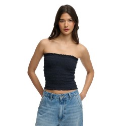 потник,дамски,топове,superdry,smocked,bandeau,sleeveless,top,blue,(eclipse,navy)