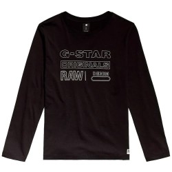 Тениска G-Star D25002-01 long sleeve T-shirt - Black (Dark Black) тениска,мъжки,тениски,дамски,тениски,g,star,d25002,01,long,sleeve,t,shirt,black,(dark,black)
