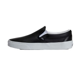 Маратонки Vans Classic Slip-On trainers - Black (Leather Black / True White) маратонки,мъжки,маратонки,дамски,маратонки,vans,classic,slip,on,trainers,black,(leather,black,true,white)