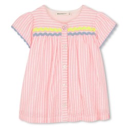 Рокля Billieblush U21810 short sleeve dress - Pink (Fluorescent Pink / White) рокля,дамски,поли,и,рокли,billieblush,u21810,short,sleeve,dress,pink,(fluorescent,pink,white)