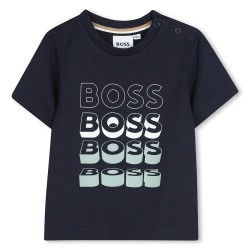 Тениска BOSS J52889 short sleeve T-shirt - Blue (Marine) тениска,мъжки,тениски,дамски,тениски,boss,j52889,short,sleeve,t,shirt,blue,(marine)